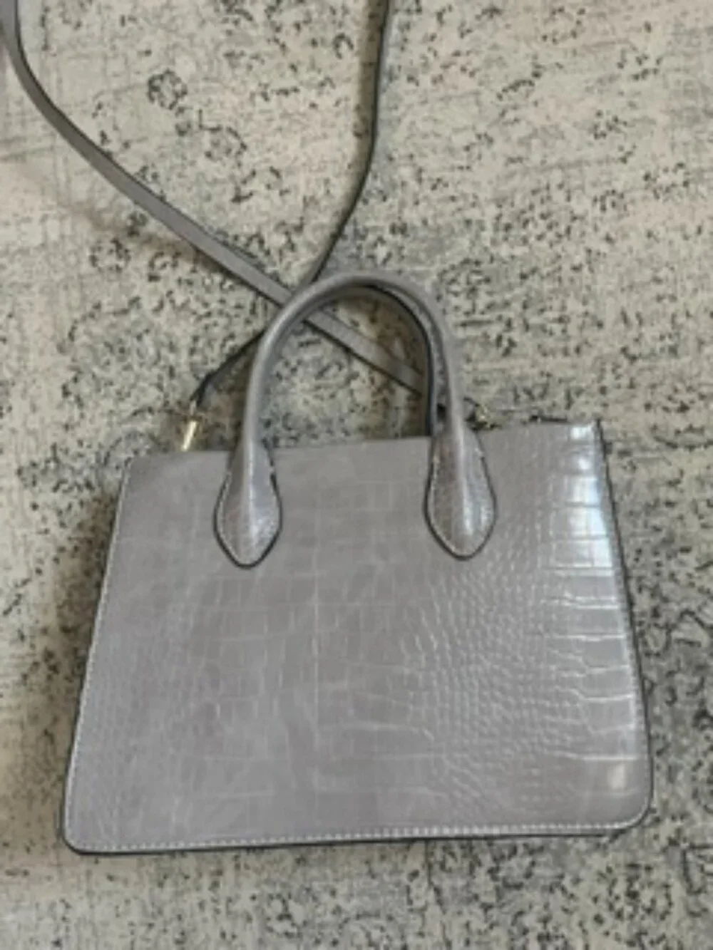 🧡3/$15 H&M Structured Faux-Leather Gray Crossbody Bag